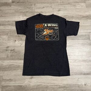 MAD Engine Star Wars X-Wing Black Graphic Tee with Orange Accent